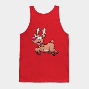 Cute Flying Christmas Reindeer Tank Top